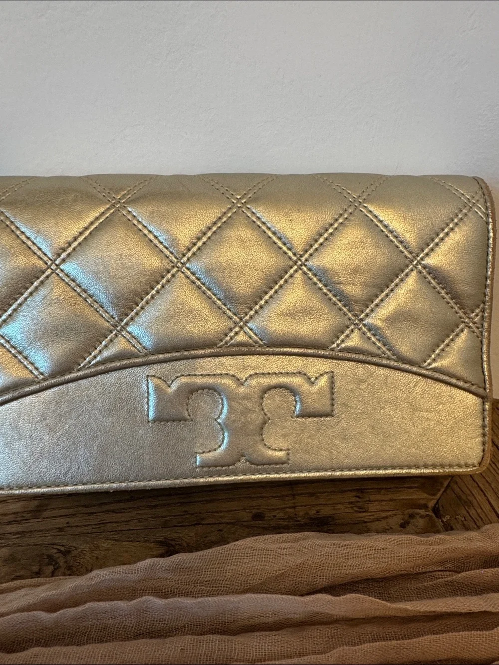 Tory Burch Savannah Metallic Gold Crossbody